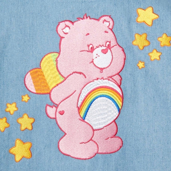 NWT Unique Vintage x Care Bears retro cropped jean jacket, sz 20/3X - Picture 2 of 3